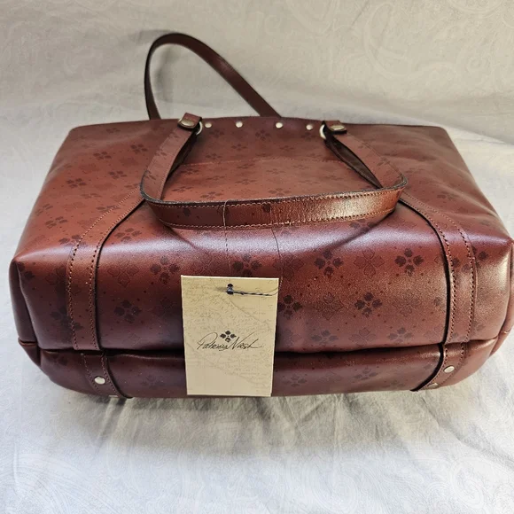 NWT Patricia Nash Benvenuto Leather Brown Tote Bag - Picture 7 of 12